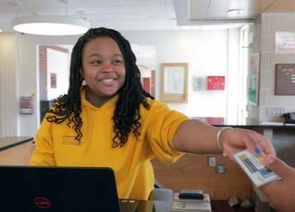 Student desk attendant in the residence hall